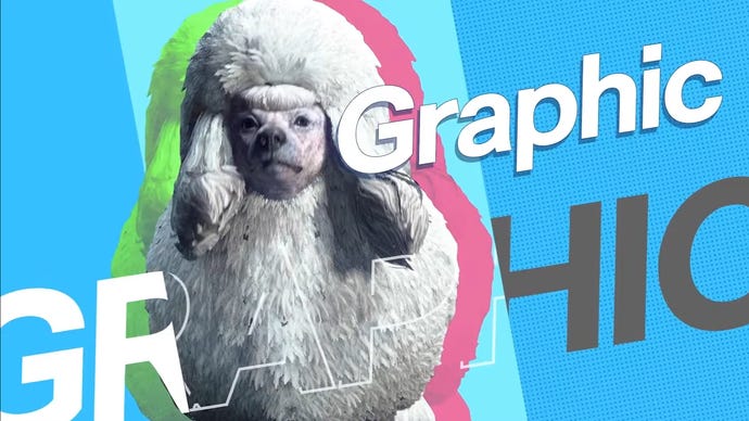 A small dog with the word 'graphic' next to it from the Dead Rising Deluxe Remaster