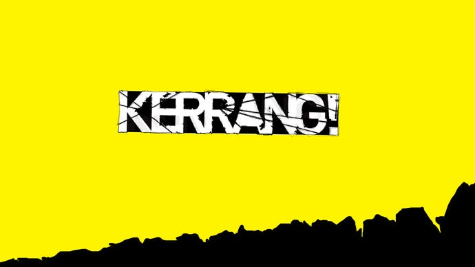 A yellow and black logo for Kerrang!